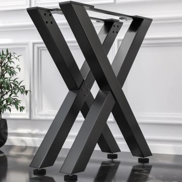 JUANA | Patas de mesa de bar en forma de X | Negro | Pies: 8x8cm | W68xH105cm
