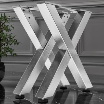 JUANA | X-formede bordben | Rustfrit stål | Fødder: 6x6cm | B68xH73cm