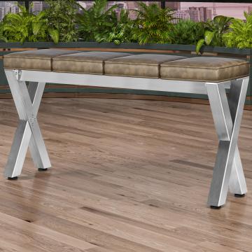 JUANA | Bench W:H 160 x 81cm | 8mm | Stainless Steel/ Taupe