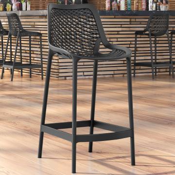 Plastikowy stołek barowy KRABI | Czarny | Plastik