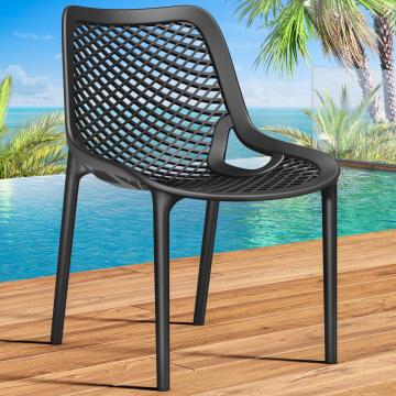 KRABI | Krzesło plastikowe | Czarne | Plastikowe | Sztaplowane