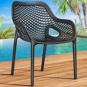KRABI ARM | Plastic Restaurant Chair | Black | Plastic | Stackable