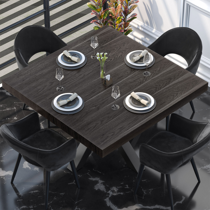 KUBA | Gastro Tischplatte | 140 x 140 cm | 6cm | Schwarz