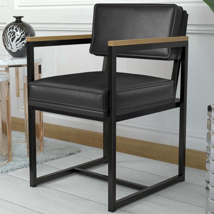 KYLA | Designerski fotel | Skórzany | Czarny