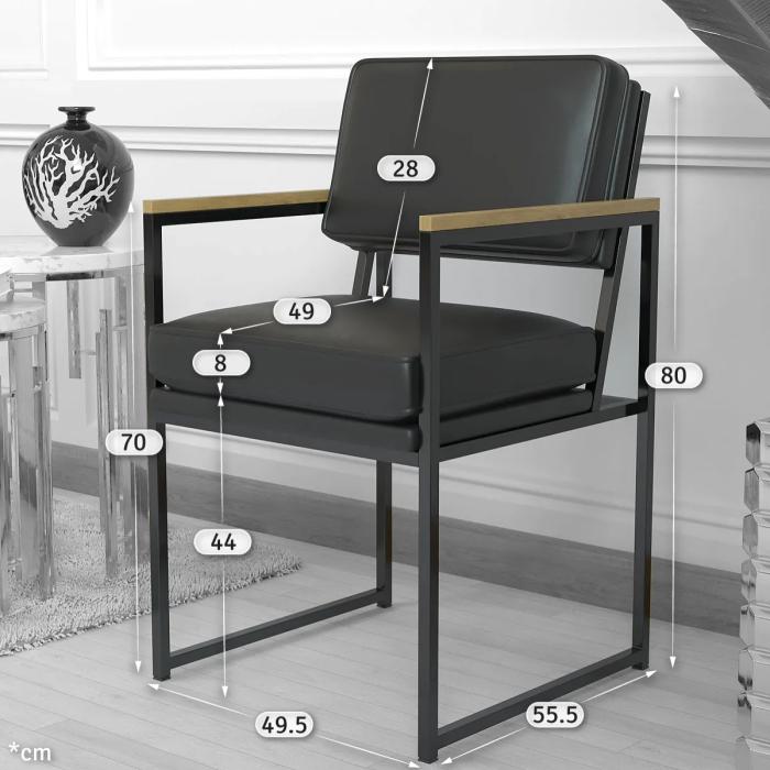 KYLA | designer stol skinn | Svart GGM Möbel International GmbH