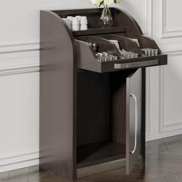 LEA | Waiter Station Cabinet | W55cm x H105 | Wenge-Black | 1xdoor | Soft close