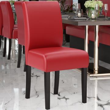LEO BIG | Leather Restaurant Chair | Red | Leather