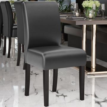 LEO BIG | Leather Restaurant Chair | Black | Leather