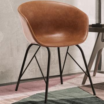 LEWIS | Shell Chair | Brown | Leather