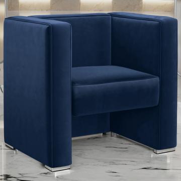 LINO | Fotel klubowy | Niebieski | Aksamit