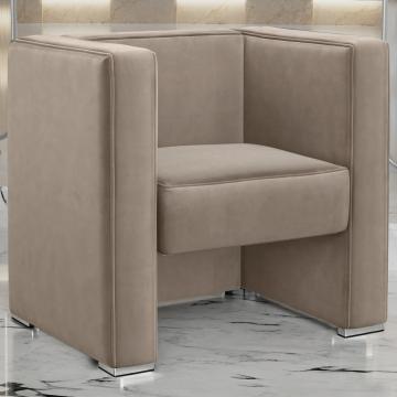 LINO | Fauteuil club | Taupe | Velours