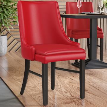 LOLA | Leather Restaurant Chair | Red | Leather