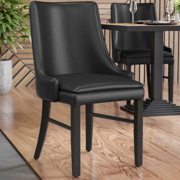 LOLA | Leather Restaurant Chair | Black | Leather