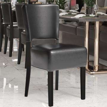 LUCA STEEL | Restaurant Chair | Black | Leather