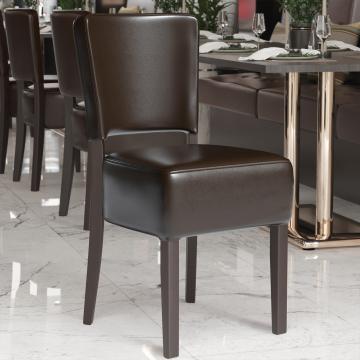 LUCA | Restaurant Chair | Dark brown | Leather