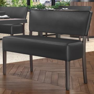LUCA | Dining Bench | Black | W:H 120 x 83 cm | Leather