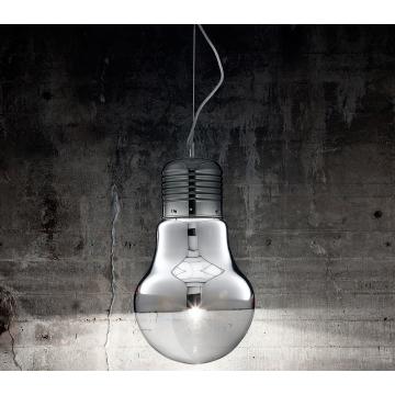 Lampada a sospensione a bulbo Ø220mm | Design | Cromo | Vetro