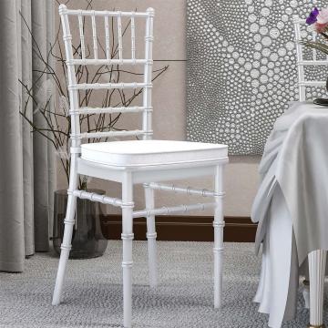 LUCIANA | Hochzeitsstuhl | Weiß | Kunststoff | Stapelbar | + Sitzkissen