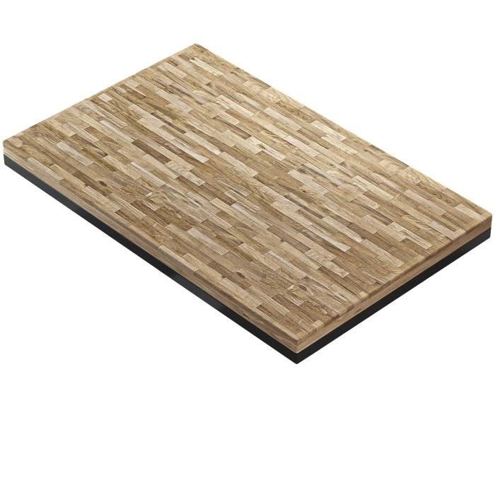 MASSIV-STEEL, Plateau de table professionnel en bois massif, L:P 120 x 70  cm, Chêne, Carré