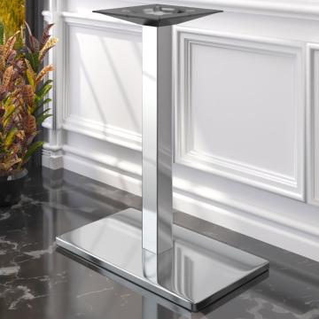 MADRID | Underrede till högt bord | Rostfritt stål | B:D 40 x 70 cm | Kolonn: 6 x 105 cm
