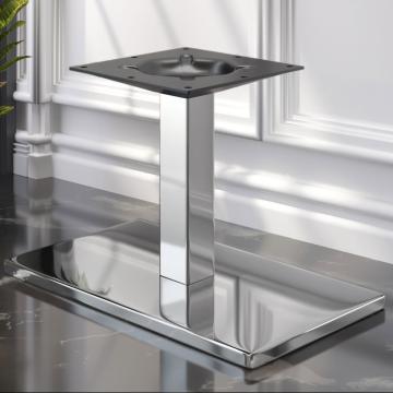 MADRID | Lounge Height Table Base | Stainless steel | Base Plate: 40 x 70 cm | Column: 8 x 36 cm