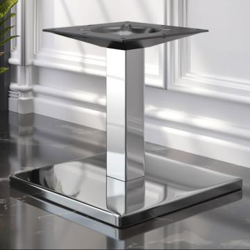 MADRID | Lounge Height Table Base | Stainless steel | Base Plate: 45 x 45 cm | Column: 6 x 36 cm