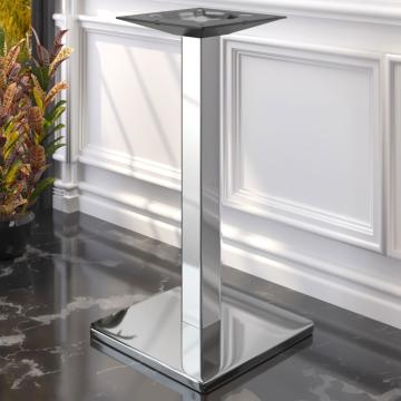 MADRID | Bistro bar table frame | Stainless steel | Height: 105 cm | Column: 6 x 6 cm | Base: 50 x 50 cm