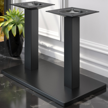 MADRID | Bistro double table frame | Black | Height: 72 cm | Column: 8 x 8 cm | Base: 40 x 70 cm