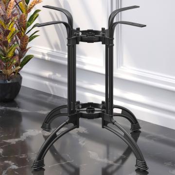 MALAGA | Cast iron table frame | Black | 4 feet: Ø 82 cm | Column: 72 cm | Cast iron