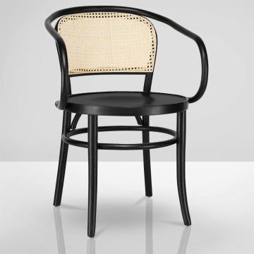 MARCO ARM | Wicker Chair | Black | Bentwood