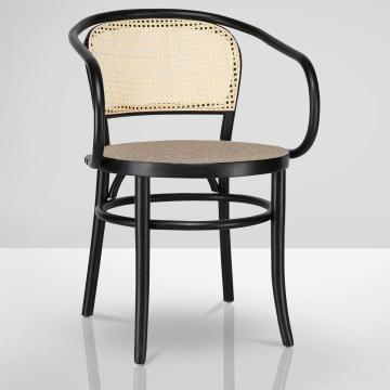 MARCO ARM | Wicker Chair | Black | Bentwood | Rattan Natural