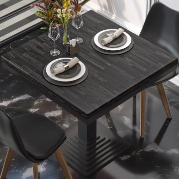 MASSIV STEEL | Plateau de table professionnel en bois massif | L:P 70 x 70 cm | Wengé - noir | Rectangulaire | Plateau de table Bistro Massif