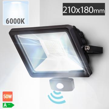 MAX | LED strålkastare | Rörelsedetektor | 50W | 6000K | Kall vit