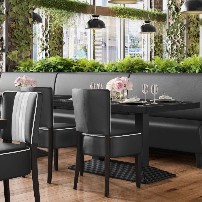 MIAMI, Restaurant Booth Seating, W:H 160 x 103 cm, Black, Smooth