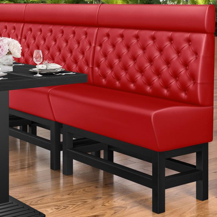 MIAMI | Counter Height Banquette Bench | W:H 180 x 158 cm | Red | Chesterfield | Leather