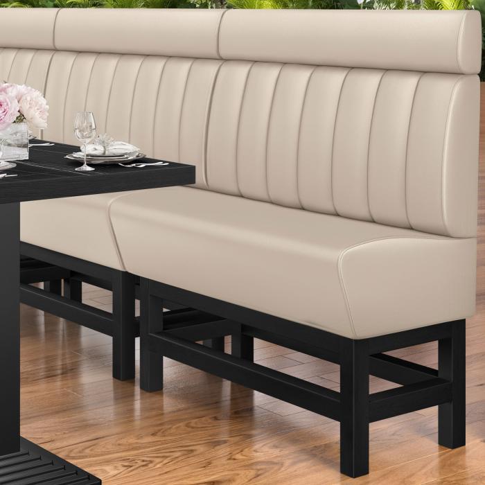 MIAMI | Counter Height Banquette Bench | W:H 160 x 158 cm | Cream | Striped | Leather