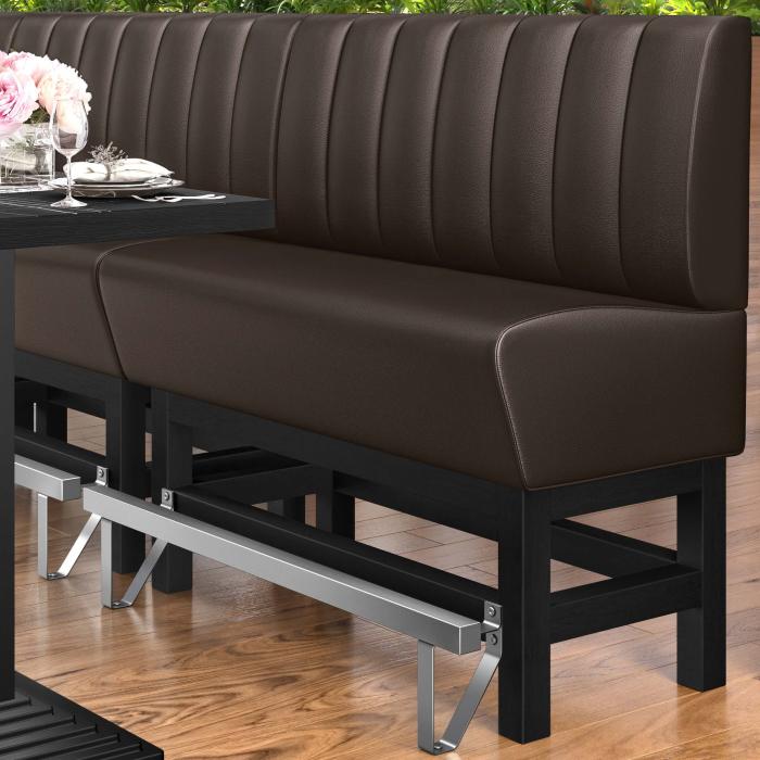 MIAMI | Counter Height Banquette Bench | W:H 200 x 133 cm | Brown | Striped | Leather