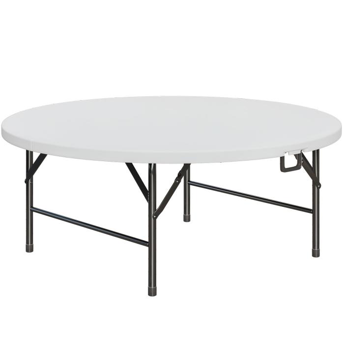 MIO, Table pliante pour fête, Ø 122 cm, Blanc, Pliable