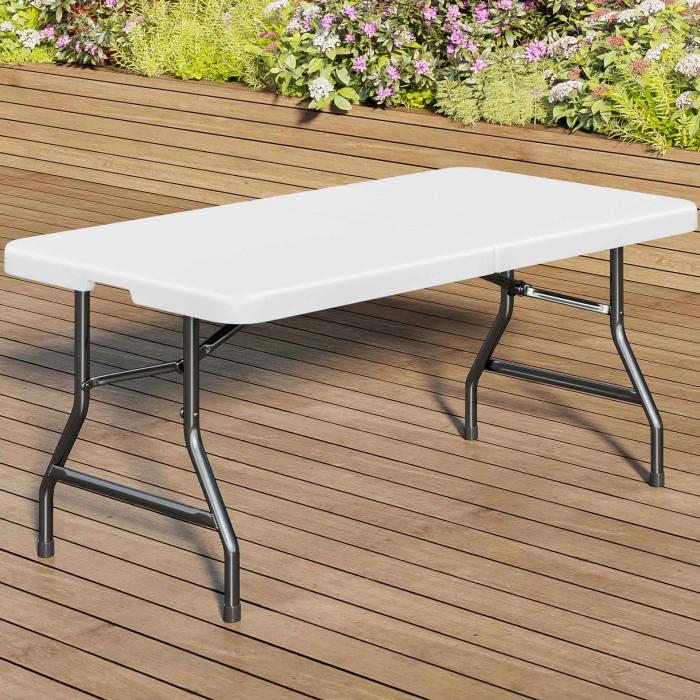 Table Pliante Blanche Rectangulaire 183 cm -Dès 52,49€ HT