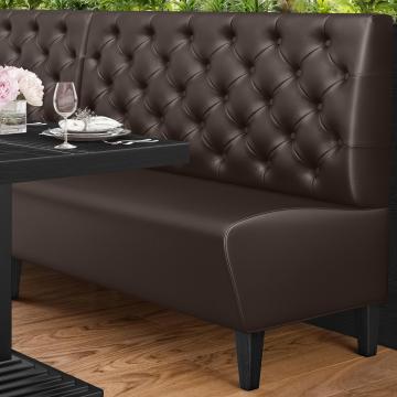 MIAMI | Restaurant Booth Seating | W:H 120 x 103 cm | Brown | Chesterfield | Leather