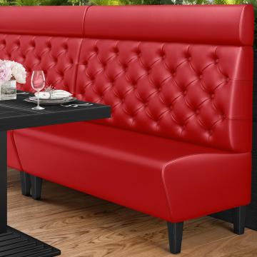 MIAMI | Restaurant Booth Seating | W:H 200 x 128 cm | Red | Chesterfield | Leather