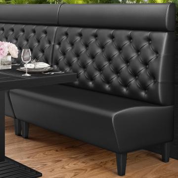 MIAMI | Restaurant Booth Seating | W:H 200 x 128 cm | Black | Chesterfield | Leather
