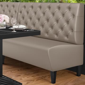 MIAMI | Restaurant Booth Seating | W:H 120 x 103 cm | Taupe | Chesterfield | Leather