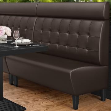 MIAMI | Restaurant Booth Seating | W:H 180 x 128 cm | Brown | Chesterfield Button | Leather