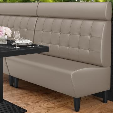MIAMI | Restaurant Booth Seating | W:H 180 x 128 cm | Taupe | Chesterfield Button | Leather