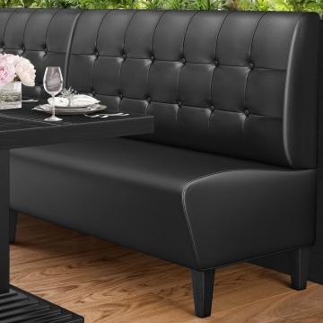 MIAMI | Restaurant Booth Seating | W:H 100 x 103 cm | Black | Chesterfield Button | Leather