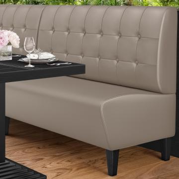 MIAMI | Restaurant Booth Seating | W:H 120 x 103 cm | Taupe | Chesterfield Button | Leather