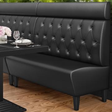 MIAMI | Restaurant Booth Seating | W:H 100 x 128 cm | Black | Chesterfield Rhombus | Leather