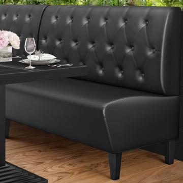 MIAMI | Restaurant Booth Seating | W:H 100 x 103 cm | Black | Chesterfield Rhombus | Leather