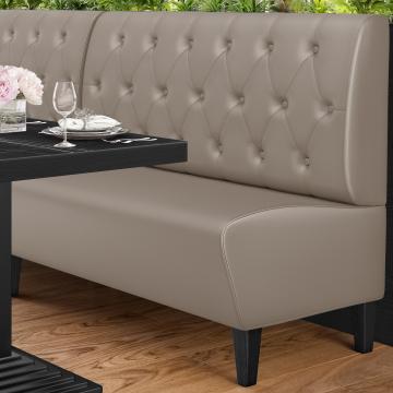 MIAMI | Restaurant Booth Seating | W:H 100 x 103 cm | Taupe | Chesterfield Rhombus | Leather